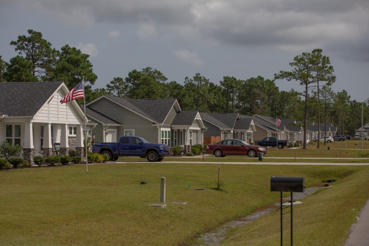 A row of new homes