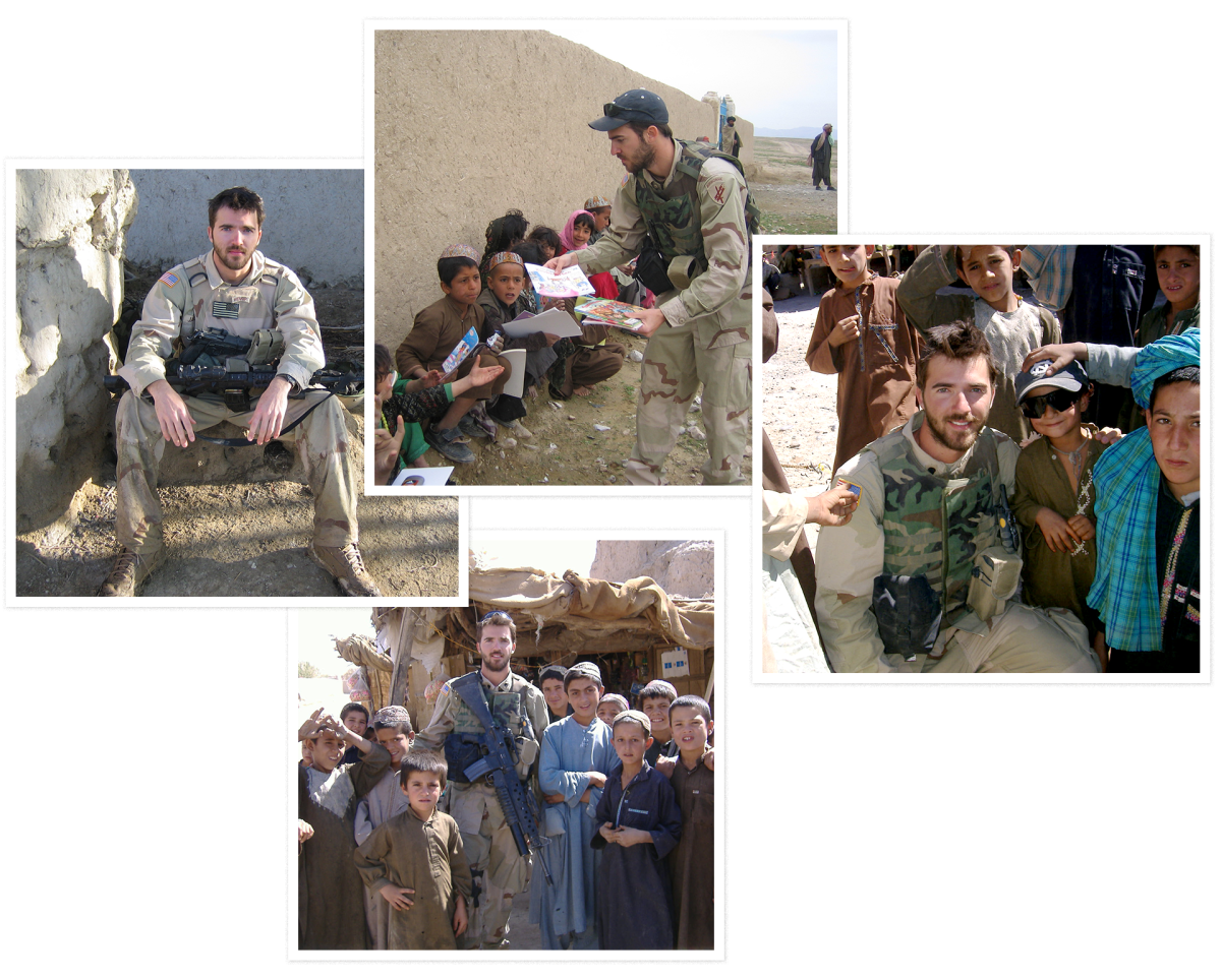 photo collage of Jackson's time in Afghanistan
