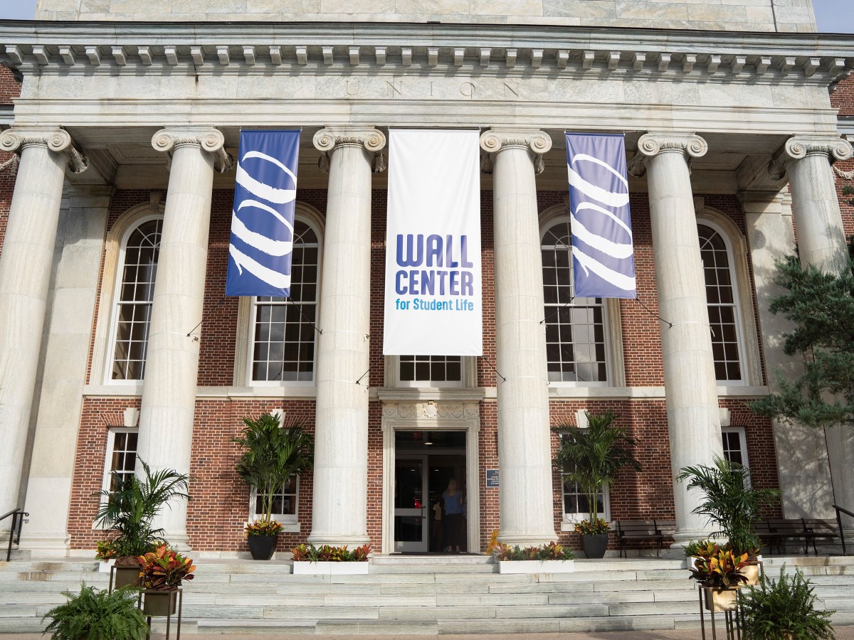 building with banners that say 100